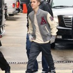 Thumbnail image for Justin Bieber in Atrium- Golden Bear Varsity Jacket & Android Homme Sneakers